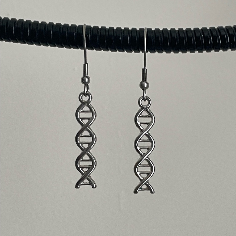 DNA double helix science earrings